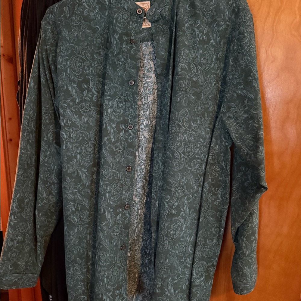 Men's Vintage Banded Collar Western Shirt